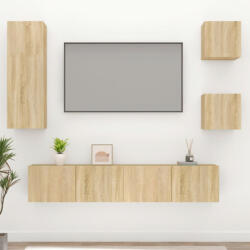 vidaXL 5 részes sonoma tölgy színű szerelt fa TV-szekrényszett (3114440)