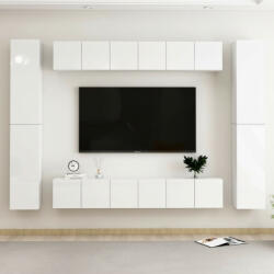 vidaXL 10 részes magasfényű fehér forgácslap TV-szekrényszett (3079295)