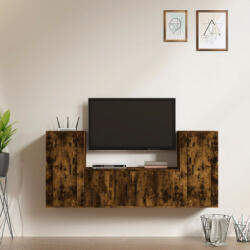 vidaXL 3 részes füstös tölgy színű szerelt fa TV-szekrényszett (3188539)