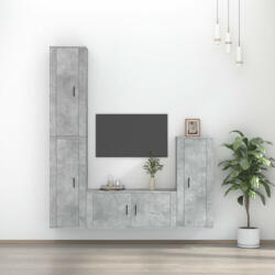 vidaXL 4 részes betonszürke szerelt fa TV-szekrényszett (3188794)
