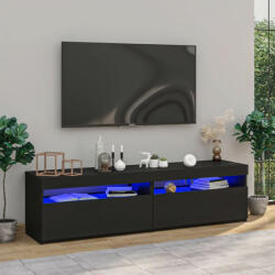 vidaXL 2 db fekete TV-szekrény LED-világítással 75 x 35 x 40 cm (804394)