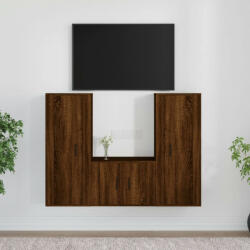 vidaXL 3 részes barna tölgy színű szerelt fa TV-szekrényszett (3188749)