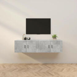 vidaXL 2 db betonszürke fali TV-szekrény 80 x 34, 5 x 40 cm (3188354)