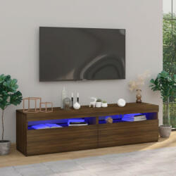 vidaXL 2 db barna tölgy színű TV-szekrény LED-világítással 75x35x40 cm (815128)