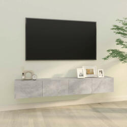 vidaXL 2 db betonszürke szerelt fa fali TV-szekrény 100 x 30 x 30 cm (804548)