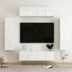 vidaXL 6 részes magasfényű fehér forgácslap TV-szekrényszett (3079294)