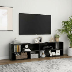 vidaXL magasfényű fekete forgácslap TV-szekrény 149 x 30 x 52 cm (808366)