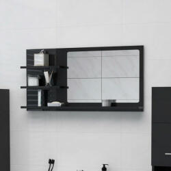 vidaXL magasfényű fekete forgácslap fürdőszobai tükör 90x10, 5x45 cm (805022)