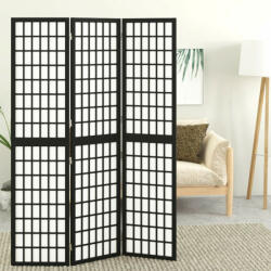 vidaXL 3 paneles fekete japán stílusú összecsukható paraván 120x170 cm (352079) - balena