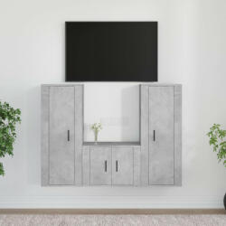 vidaXL 3 részes betonszürke szerelt fa TV-szekrényszett (3188746)