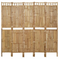 vidaXL 5 paneles bambusz paraván 200 x 180 cm (341750) - balena