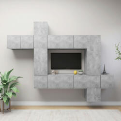 vidaXL 10 részes betonszürke forgácslap TV-szekrényszett (3079157)