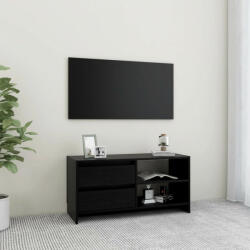 vidaXL fekete tömör fenyőfa TV-szekrény 80 x 31 x 39 cm (809898)