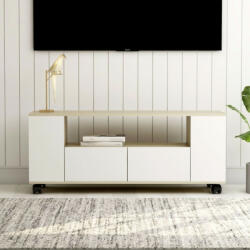 vidaXL fehér és sonoma-tölgy szerelt fa TV-szekrény 120x35x48 cm (801351)