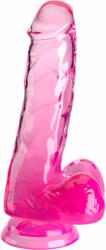 Pipedream King Cock Clear Cock with Balls 6" Pink Dildo