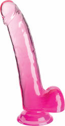 Pipedream King Cock Clear Cock with Balls 9" Pink Dildo