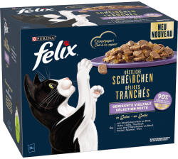 FELIX Felix Deliciously Sliced 48 x 80 g - Varietate mixtă în gelatină