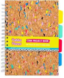 Pukka Pad Spirálfüzet, B5, vonalas, elválasztóval, 100 lap, PUKKA PADS Planet Cork Project Book , parafa (9856-SPP) - molnarpapir