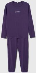 United Colors of Benetton gyerek pamut pizsama lila, nyomott mintás - lila 122