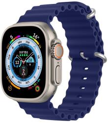 DUX DUCIS pótszíj (egyedi méret, szilikon, állítható, hullám minta) SÖTÉTKÉK Apple Watch Series SE 40mm, Apple Watch Series 2 38mm, Apple Watch Series 3 38mm, Apple Watch Series SE 2 40mm, A (GP-142286)