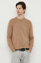 Benetton gyapjúkeverék pulóver könnyű, férfi, barna - barna S