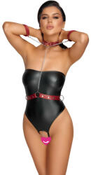 Cottelli Collection Bondage Strapless Crotchless String Body with Collar & Cuffs 2643499 Black XL