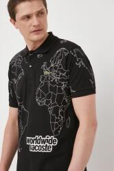 Lacoste pamut póló fekete, nyomott mintás - fekete M - answear - 58 990 Ft
