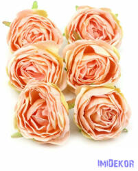  Rózsa selyemvirág fej 7cm - Barack
