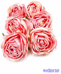  Rózsa selyemvirág fej 7cm - Rózsaszín