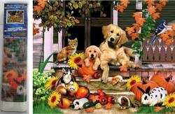 NORIMPEX - Puzzle Pictura cu diamant: Distracție de toamnă 30x40cm - 1 - 39 piese