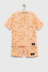 Calvin Klein Jeans gyerek együttes narancssárga - narancssárga 140