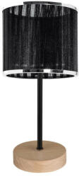 GreenSite Mila asztali lámpa E27-es foglalat, 1 izzós, 25W tölgy-fekete-fekete-króm