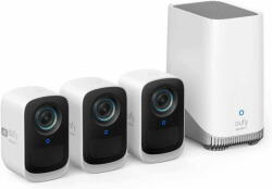 eufy Kit supraveghere video eufyCam 3C S300, 4K Ultra HD, BionicMind, Nightvision, Homebase 3 + 3 camere video eufyCam 3C (T8882321)