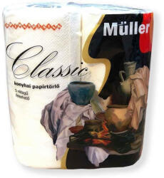 Müller Háztartási papírtörlő 2 rétegű 2 tekercs/csomag Classic fehér (9352)