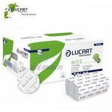 Lucart Kéztörlő 2 rétegű V hajtogatású fehér 150 lap/csomag 20 cs/karton EcoLucart_863062 (863062)