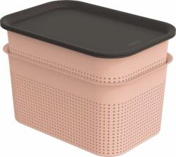 Rojaplast Fedeles tároló doboz szett BRISEN 2x 4, 5L rózsaszín/antracit - kokiskashop