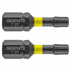 GRAPHITE Torziós ütvecsavarozó bit TX20x25mm, 2db (56H513)