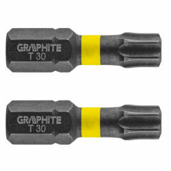 GRAPHITE Torziós ütvecsavarozó bit TX30x25mm, 2db (56H516) - olaj