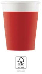 Procos Unicolour Red, Piros papír pohár 8 db-os 200 ml FSC PNN93540