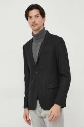 Calvin Klein gyapjú kabát fekete - fekete S