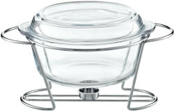 Ambition Vas termorezistent cu incalzitor 4L, suport argintiu, chafing dish, Saule (29367)