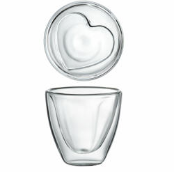 AMBITION Set 2 pahare termorezistente 150ml, model inima, Mia (96869) Pahar