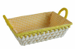 DOMOTTI Cos dreptunghiular cu manere captusit cu material 25x18x7cm, mix culori, Palma (68093)