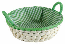 DOMOTTI Cos rotund cu manere captusit cu material 23cm, mix culori, Palma (68094)