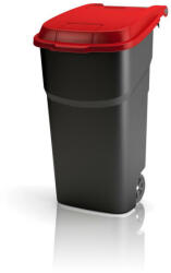 Rotho Cos de gunoi pe roti 100L, capac rosu, Atlas (92350) Cos de gunoi