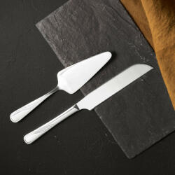 AMBITION Set tacamuri inox servire desert, 2 piese, cutit si spatula inox, Napoli (83867)