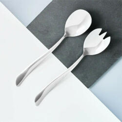 AMBITION Set tacamuri inox servire salata, 2 piese, mari, Wave (3293)