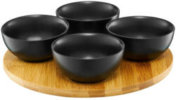 Ambition Set boluri rotunde, 5 piese, negru, Natural (94748) Castron