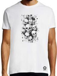 Magnolion Fekete fehér koponyák v1 póló