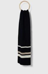 Tommy Hilfiger sál gyapjú keverékből sötétkék, mintás - sötétkék Univerzális méret - answear - 29 990 Ft